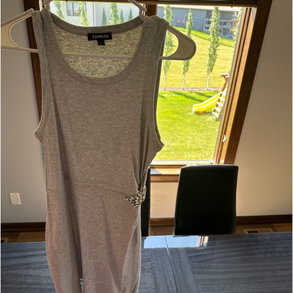 Express long light grey dress size medium